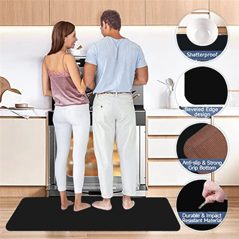 Thick Kitchen Carpet Mat Anti-Fatigue Floor Mat Waterproof Mat Comfortable And Anti-Fatigue, Suitable For Kitchen, Home, Office, Sink And Garage. 