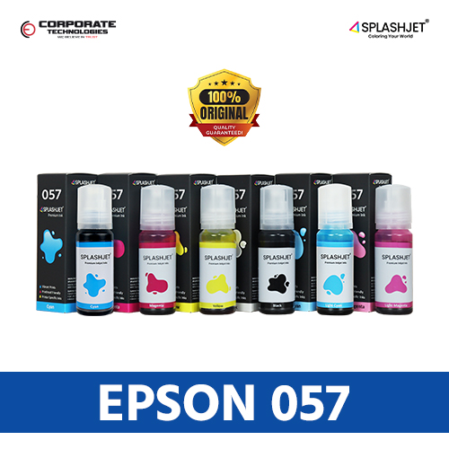 Epson 057 Splashjet Premium Refill Ink for Epson L8050, L18050 Printer . 6 Color Ink. Full Set 6 Color Ink. 70gm. 