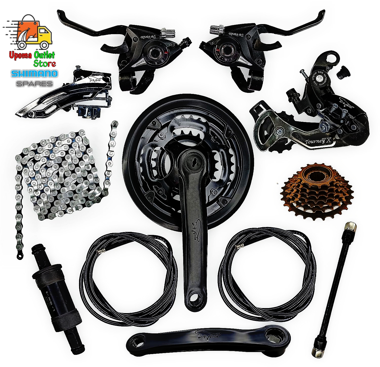 Complete Bicycle Gear Set 21speed, Total 12 Parts  Cycle Gear Kit Set Compatible For All Kind Of Bicycles Upoma Outlet Store. 