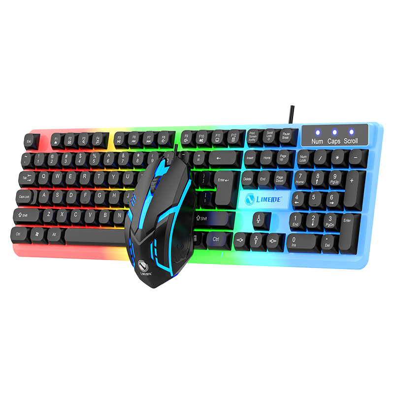 LIMEIDE GTX350 Series Wired 104 Keys Membrane Keyboard Many Kinds of Colorful Lighting Gaming and Office For Windows and IOS. 