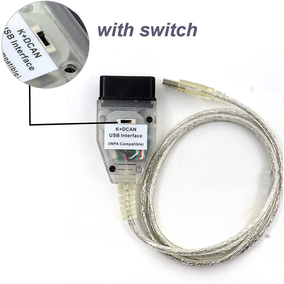 USB K + DCAN Interface INPA Cable Full Diagnostic Switch for BMW from 1998 to 2013. 