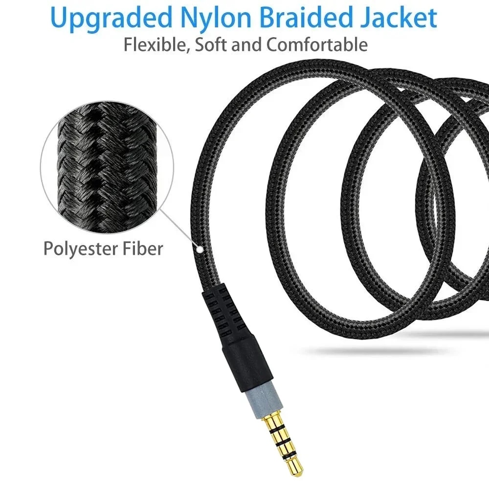 Nylon Braided OFC Replacement USB A 7.1 Surround Sound Cable Extension Cord For Redragon H510 Zeus Wired Gaming Headsets. 