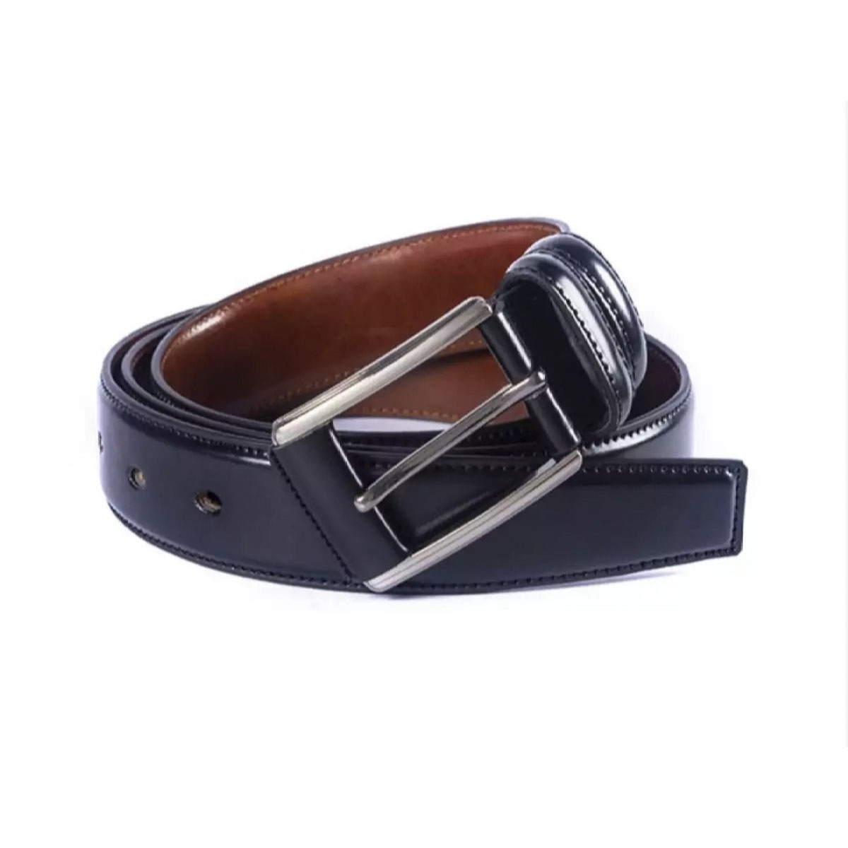 Black Artificial Leather Belt For Men