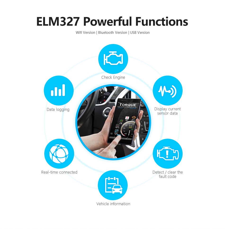 2022 New Design HH OBD Advanced Mini ELM327 V1.5 Black Bluetooth-Compatible ELM 327 OBD2 Car CAN Wireless Adapter Scanner Tools. 