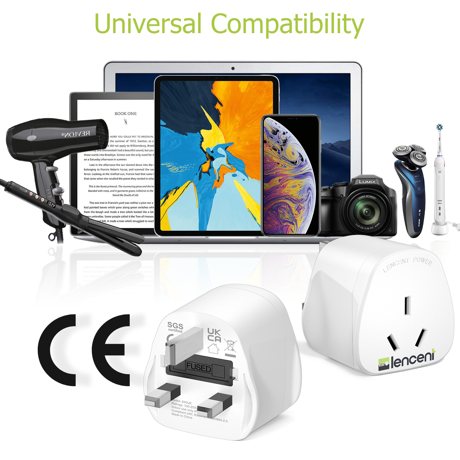 LENCENT 2X AU to UK Plug Adapter, Grounded Australian Visitors Travel Converter, Converts All Type I Plugs from UK Ireland Britain Scotland and More (Type G). 