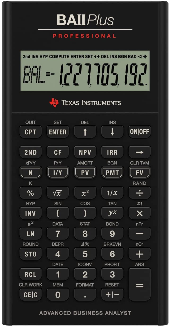 BA II Plus Professional Advanced Financial Calculator.. 