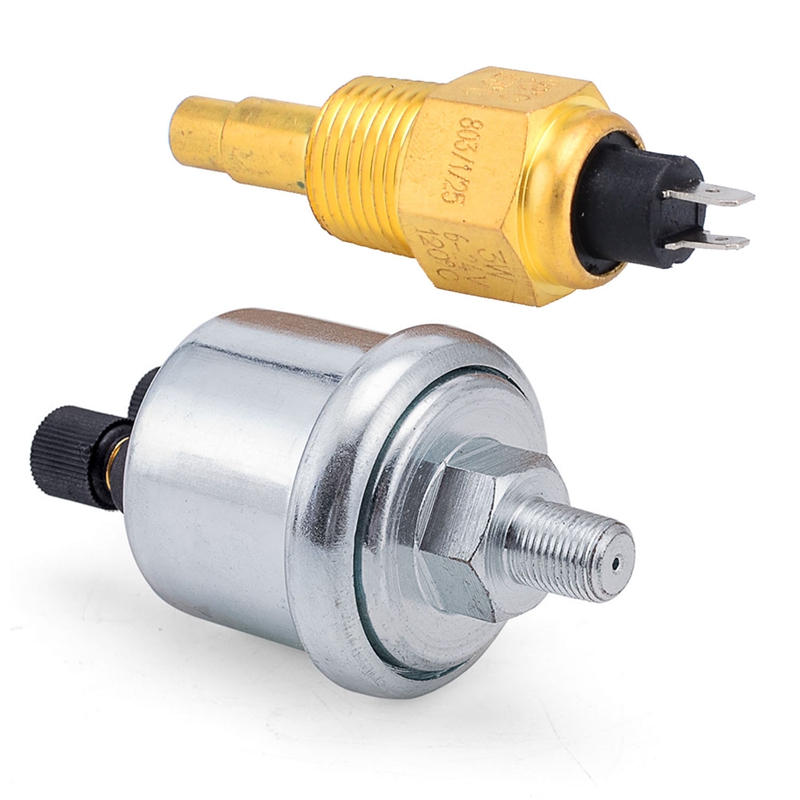 1pcs Vdo 1/2 Npt 21mm Thread Engine Oil Temperature Sensor Water Temperature Sensor & 1pcs Universal Vdo Oil Pressure Sensor 0 to 10 Bars 1/8 Npt Generator Part 10mm. 
