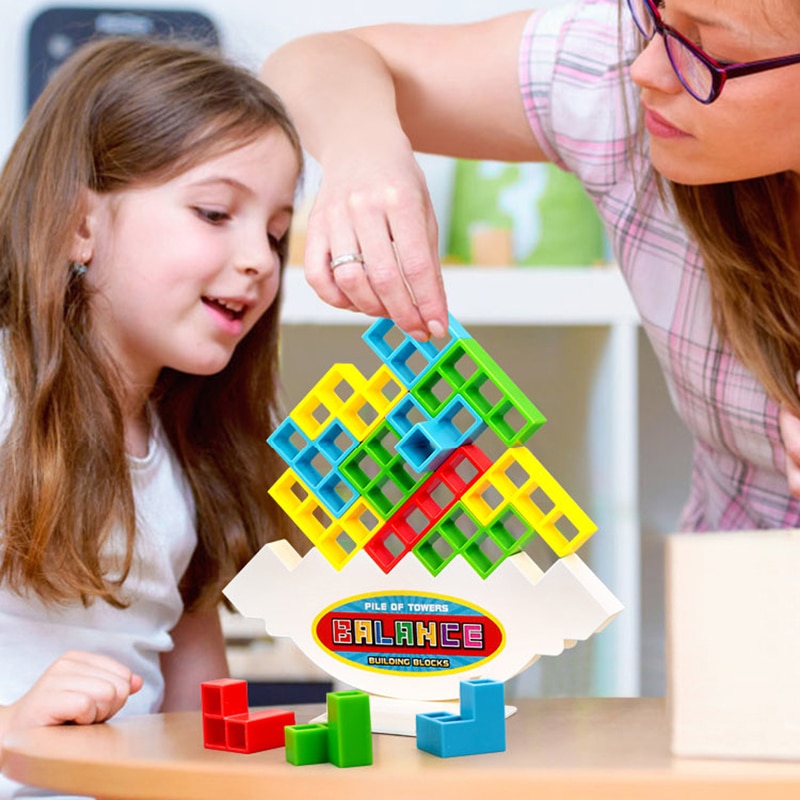 3D Tetris Balance Game Educational Toys Board Game Fine Motion Training Stacking Block Balance Game Educational Toy For Children. 
