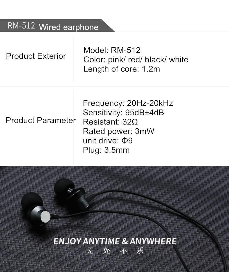 REMAX RM 512 High Performance Earphone 2021 | Daraz.com.bd