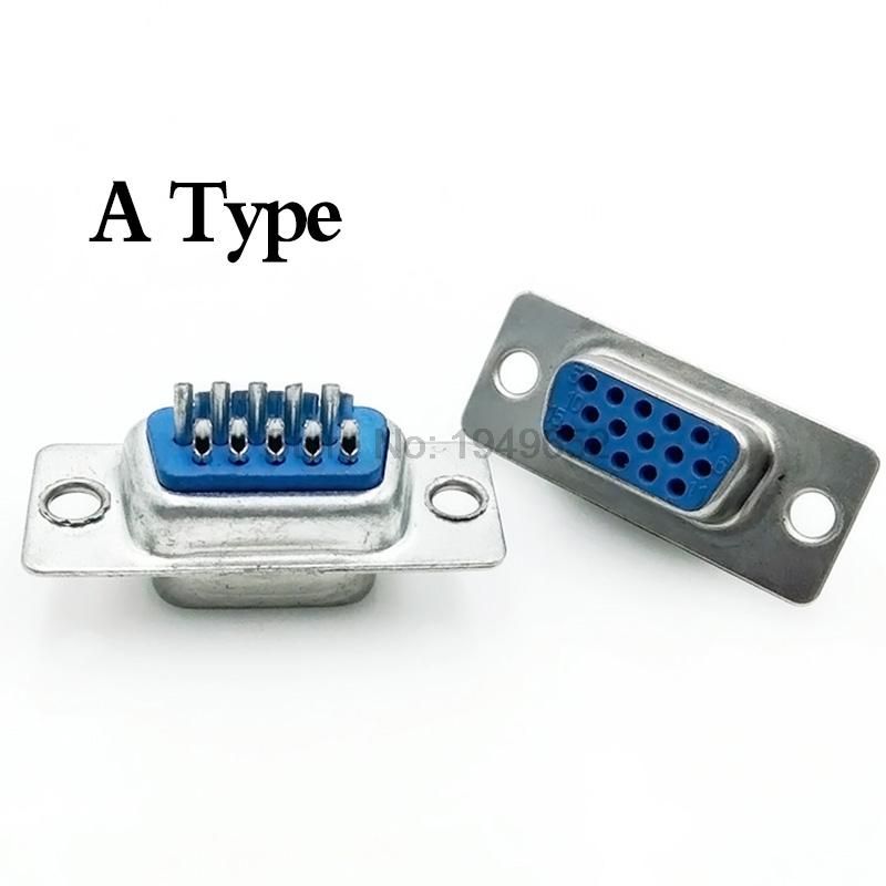 100PCS DB9 connector core VGA Pl9pin port socket female Male D type adapter D SUB DB15. 