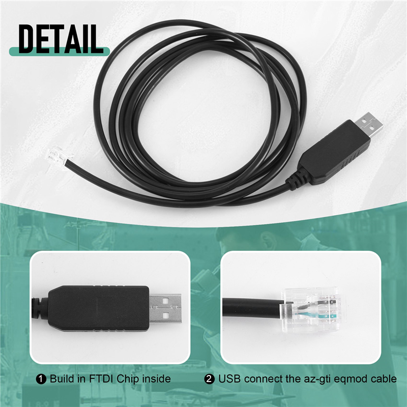 USB To Rj11 Rj12 6P4C Adapter Serial Control Cable EQMOD Cable,1.8M. 
