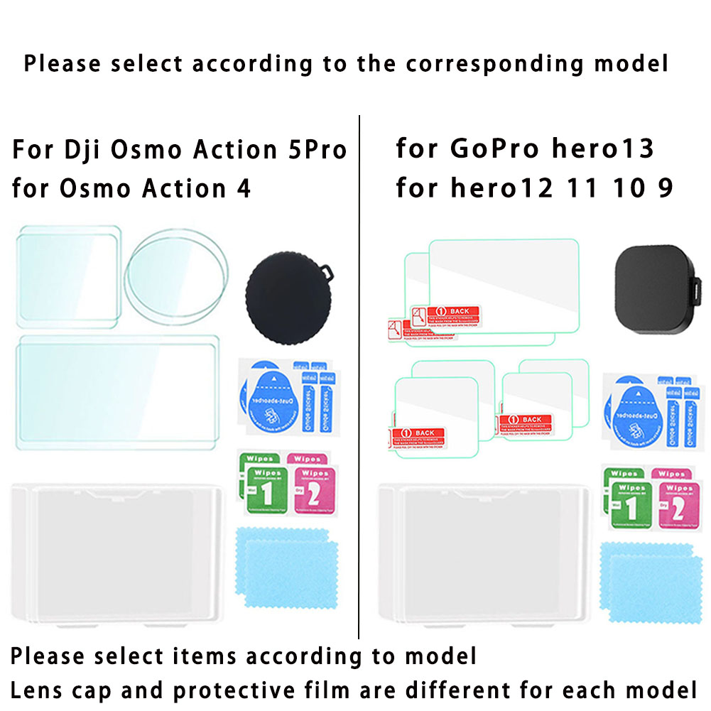 Storage Bag Case for DJI Osmo Action 5 Pro Lens Cover Tempered Film for GoPro 13 12 11 10 Osmo Action 4 5Pro Camera Accessories. 