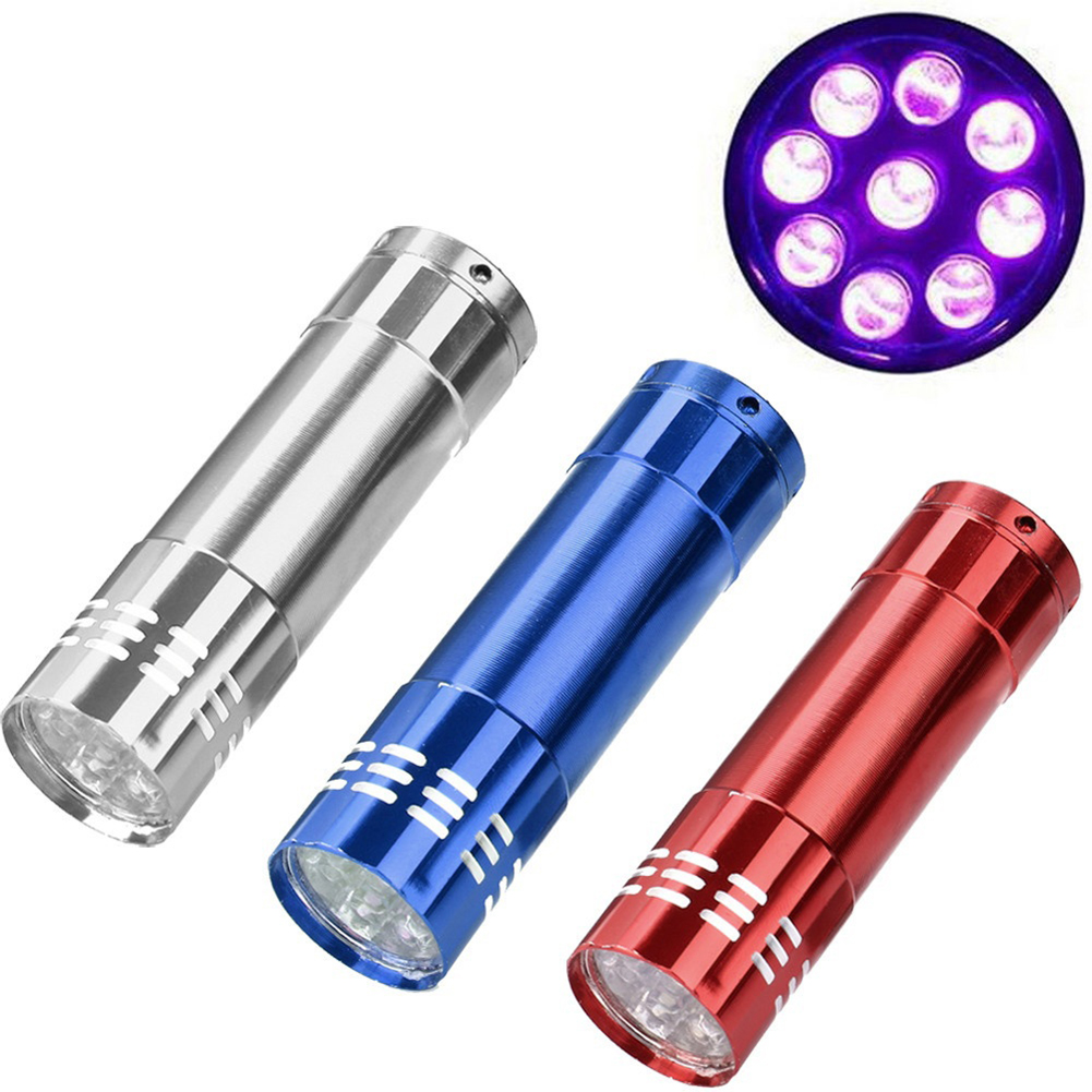 Portable Mini Aluminum Multifunction 9LED Flashlight Torch Light Pocket Lamp. 