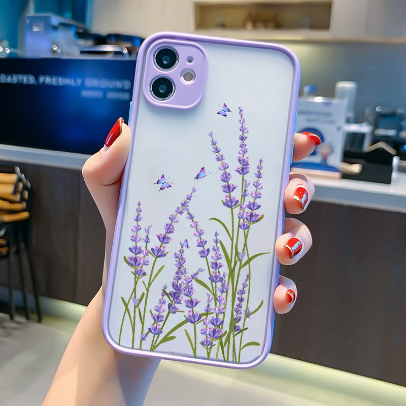 XS Maxro maxi 11 17 8 pl Butterfly Lavender Higan Flower Phone Case for iphone us 12 13 min5 14 p X XR Shockproof Case Cover. 
