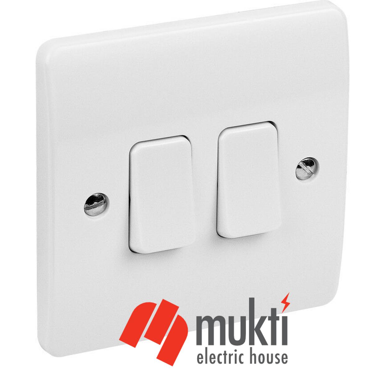 MK Made in UK LOGIC PLUS 2 Gang 10A Two 2Gang Switch Socket