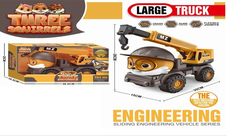 Home Decor Children's Gift Squirrel Models Excavator Engineering Car Model Forklift Toys Beach Coasting Toy