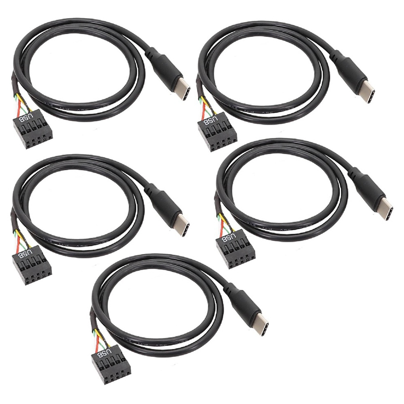 5Pcs USB 9Pin to USB Type C Cable for Computer Motherboard to USBC Secondary Screen PC LCD Screen 9Pin USB Cable Adapter Easy Install