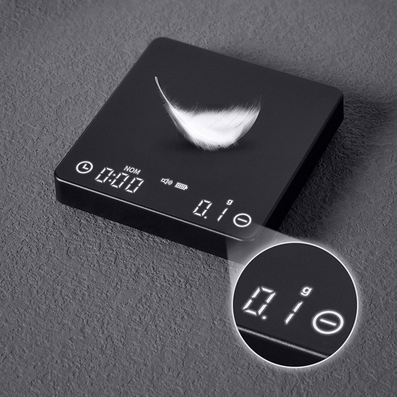 SearchPean Tiny2S Espresso Coffee Kitchen Scale Mini Smart Timer USB 2kg/0.1g g/oz/ml Send Pad Man Woman Gift. 