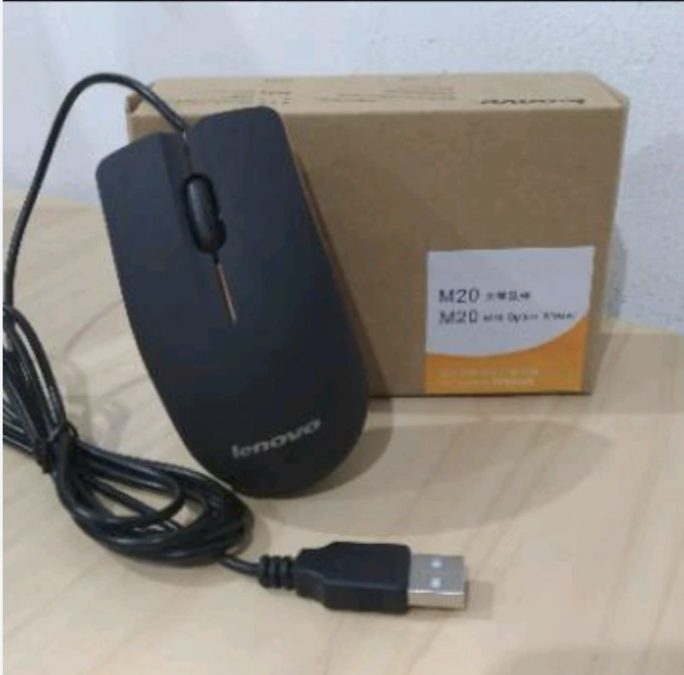 Lenovo-Mini-M20 Wired Mouse 1200Dpi Optical Usb 2.0 - Pro Gaming Mouse Optical Mice Frosted Surface For Computer Pc & Laptop. 