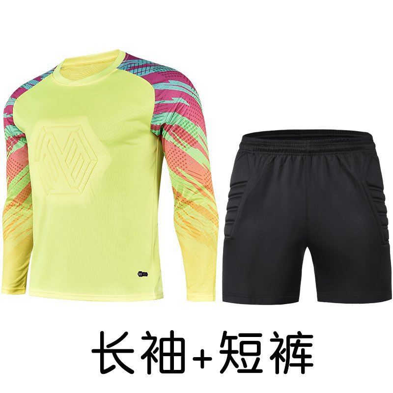 keeper form, football goalkeeper jersey, equipped with children and adults with the same anti-collision cushion, sho-absorbing goalkeeper set. 