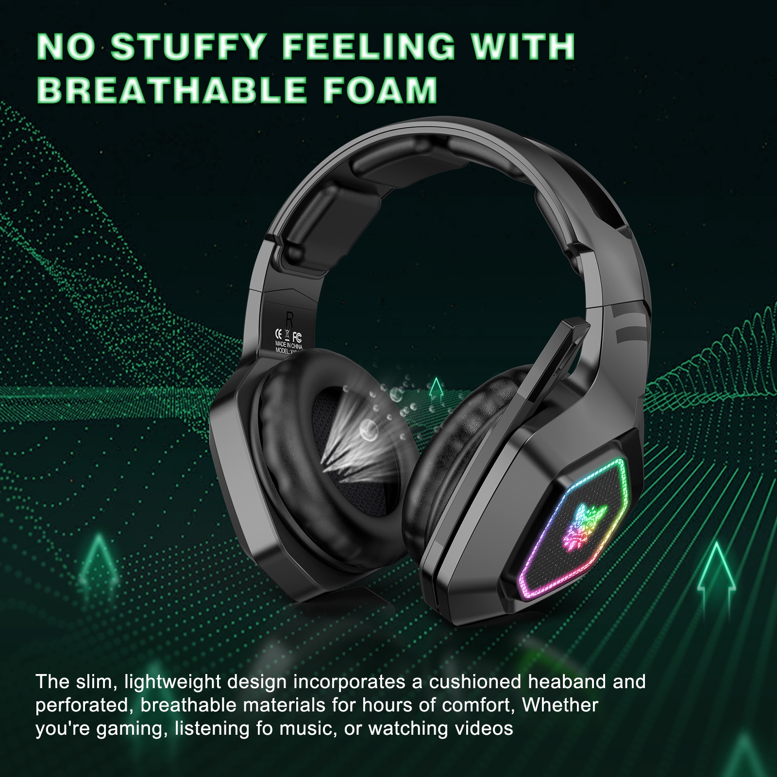 ONIKUMA B100 Bluetooth 5.3 Wireless Bluetooth Headphone with Microphone. 