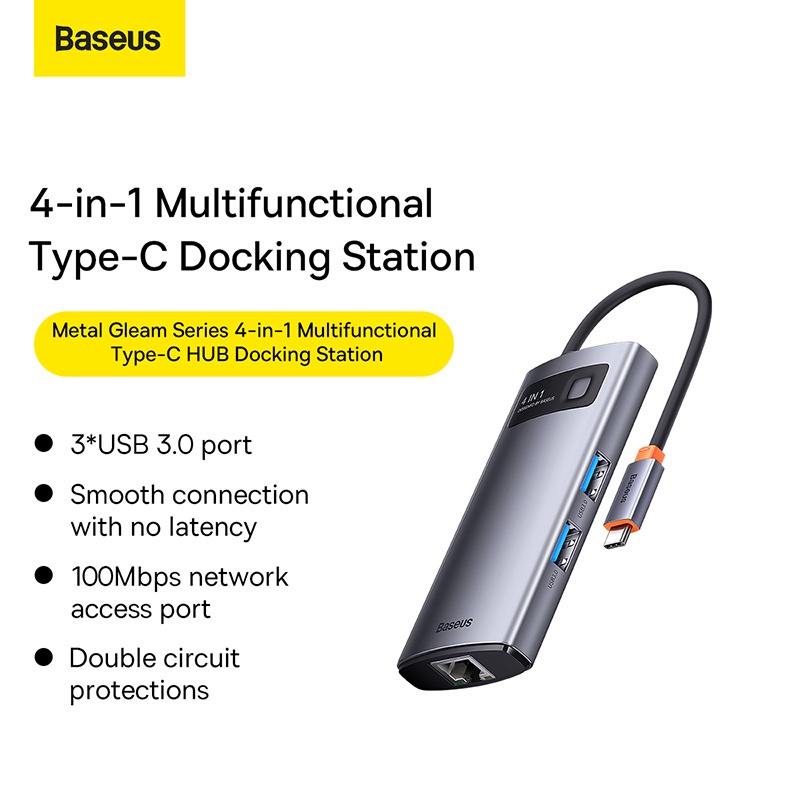 Baseus USB C HUB Type C to HDMI-compatible USB 3.0 Adapter Type C HUB Dock for HP Folio G1 USB C Splitter. 