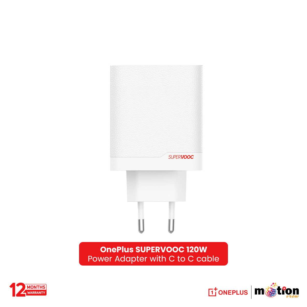 OnePlus SUPERVOOC 120W Dual Ports Power Adapter with C to Ccable. 