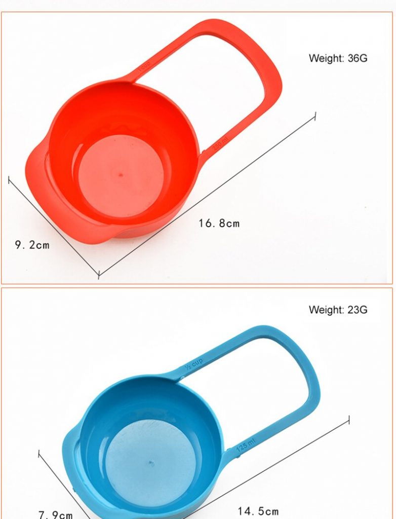 6Pcs SET Multi Color Measurement 6 Pcs Cup Set 7.5ml 15ml 60ml 85ml 125ml 250ml Plastic Kitchen Measurement Cup Set Measuring Tools & Scales. 