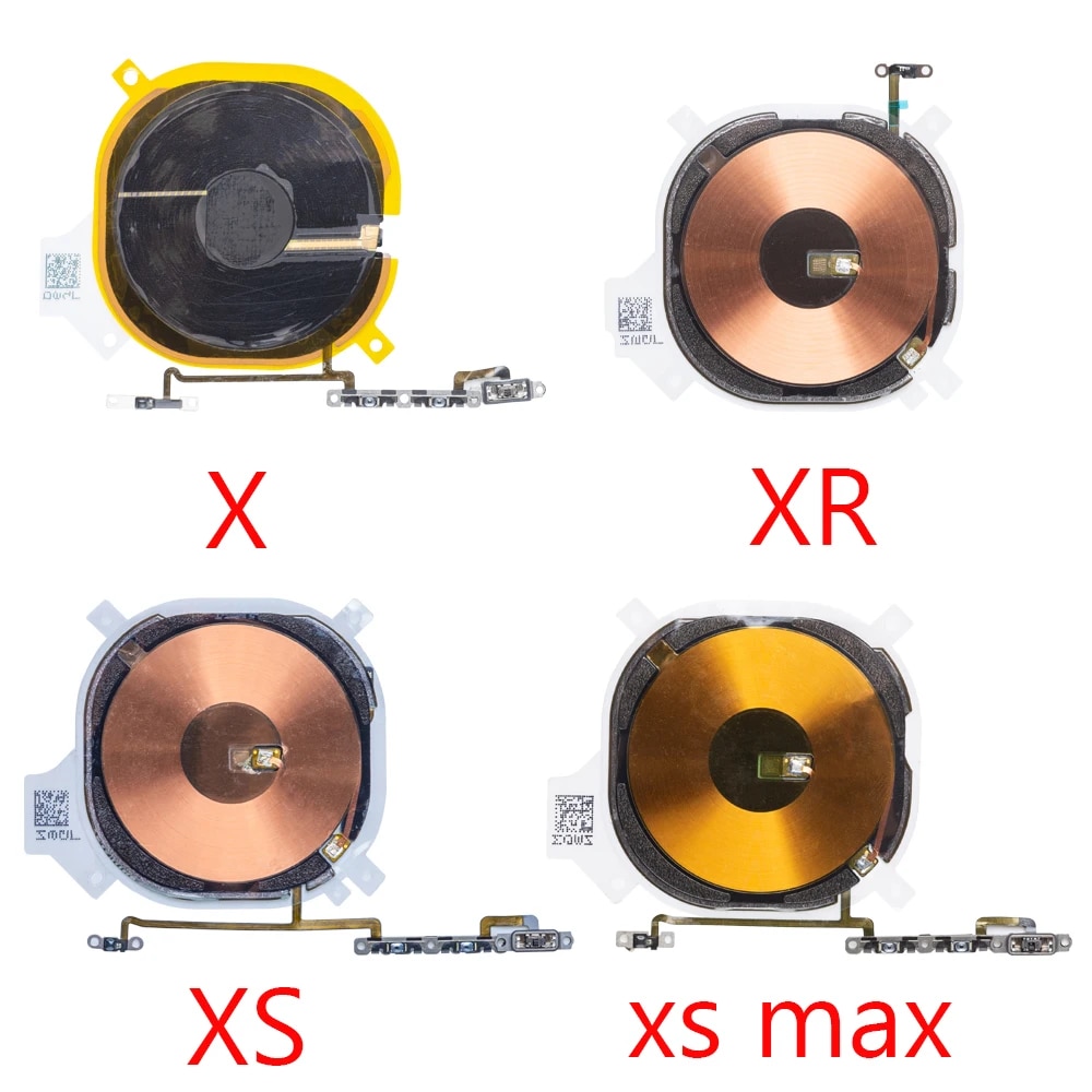 NFC Chip For iPhone X XR XS 11 12 13 Pro Max Wireless Charging Charger Panel Coil Sticker With Volume Button Flex Cable. 