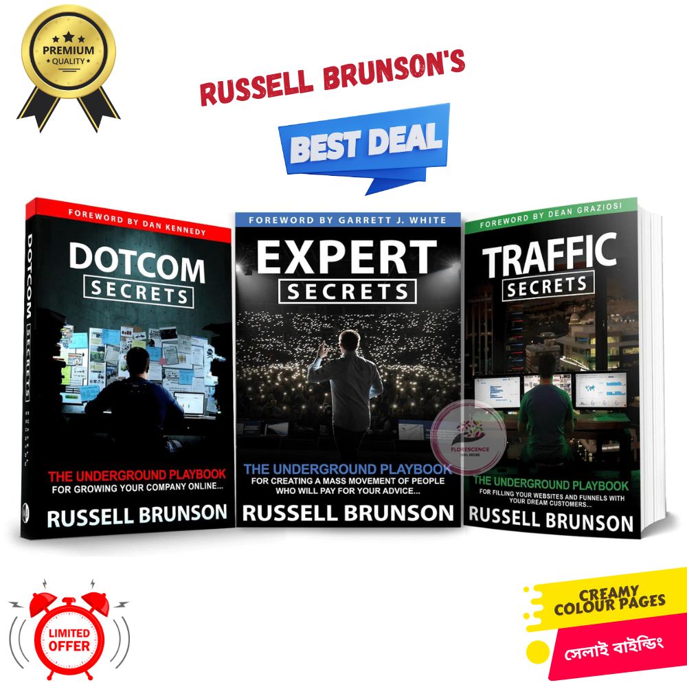 Russell Brunson's 3 Books Combo (Expert Secrets + Dotcom Secrets + Traffic Secrets) - Premium - Paperback