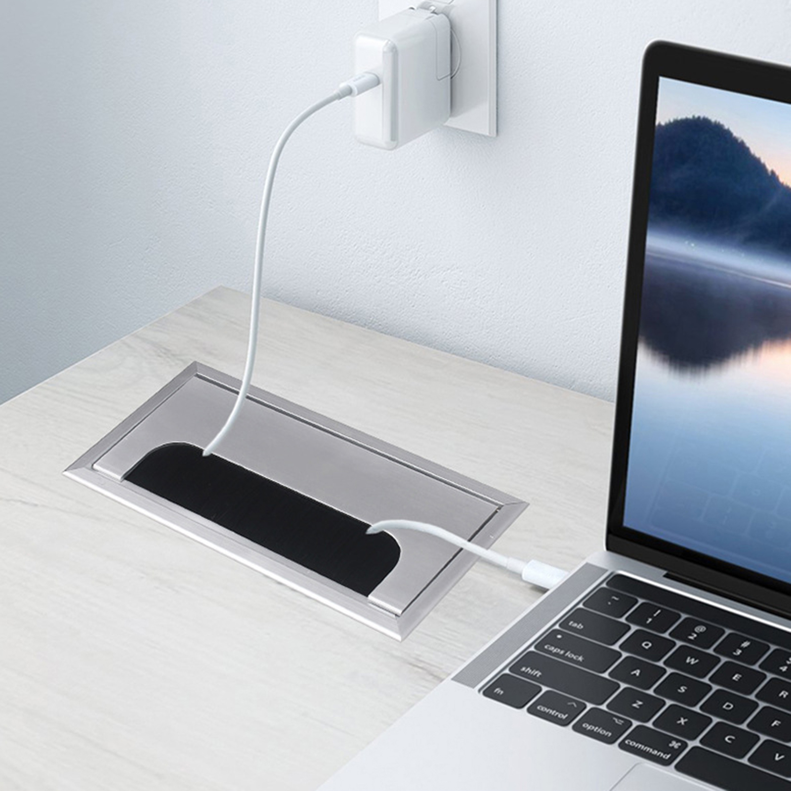 Table Cable Tidy Wide Application Long Lasting Wires Arrange Cable Hole Cover. 
