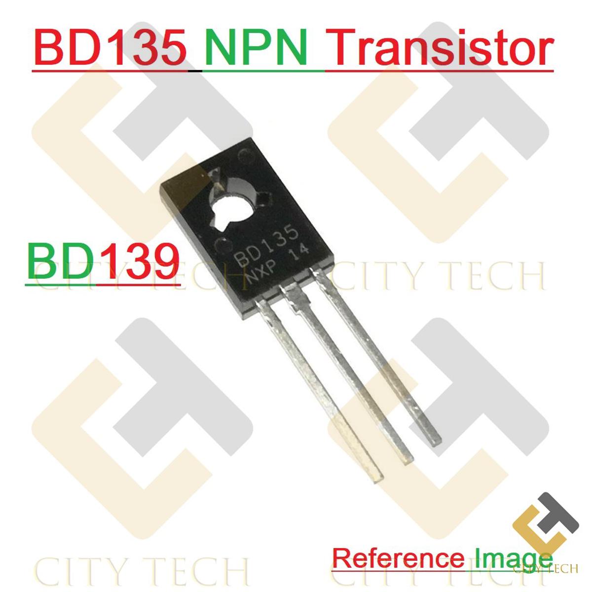 5Pcs- BD135 Transistor BD 135 NPN Power Transistor Output 45V 1.5A TO-126 Package Bipolar Transistor IC Electronics Components Electrical Circuitry & Parts
