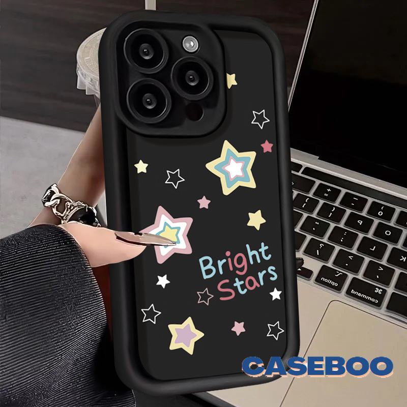 Fashion Shining Star Simple English Label Casing for Redmi 10A 12C 12 13C 9A 10C A1 9C A2 9T 9 Note 12 10 9 11 8 10s Pro Max Poco Mi 12 11 C55 X5 M3 Lite Angel Eyes Soft Cover