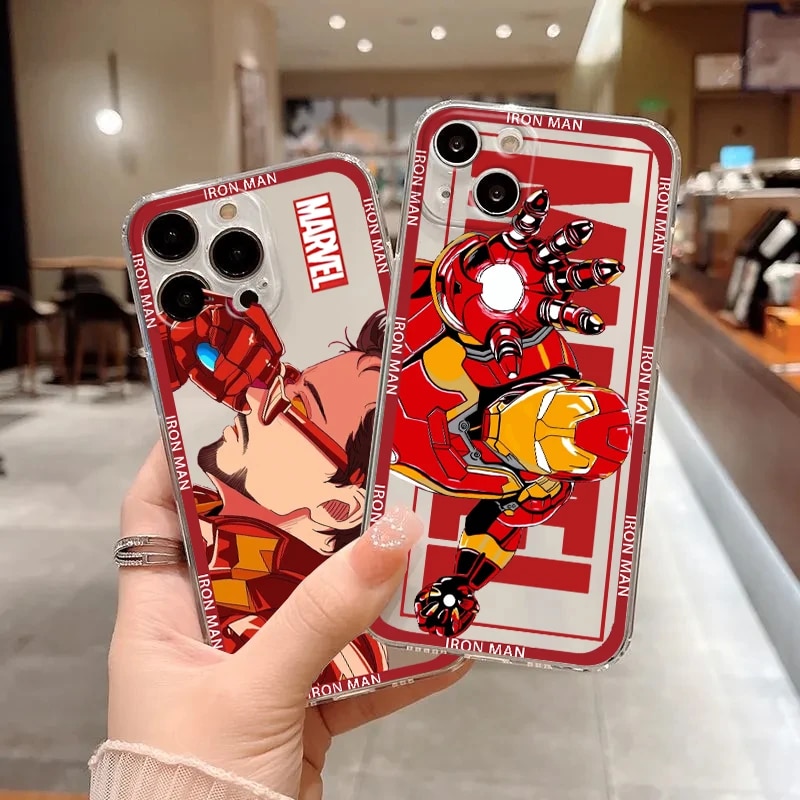 Marvel Iron Man Tony Stark Phone Case For Apple iPhone 14 13 12 11 SE XS XR X 7 8 6 5 Pro Plus MAX 2020 Transparent Cover Outlier Aeuinv. 