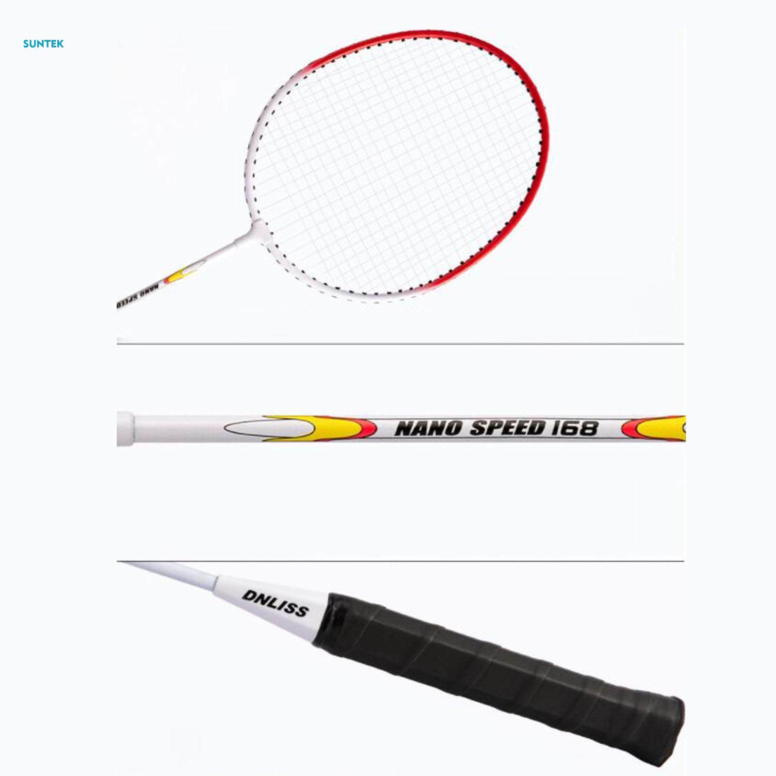 2Pcs Badminton Racket Lightweight 2 Player Badminton Racquet for Adults Kids Without Bag Red. 