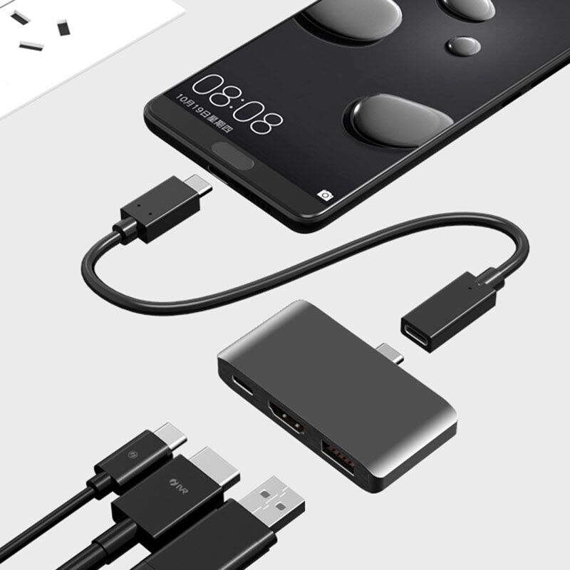 【VisioN Shop】USB C Hub 4K Dex Mode Samsung Galaxy S8/S9 Nintend with PD USB 3.0 Hub Thunderbolt USB-C Dock for Pro(gray). 