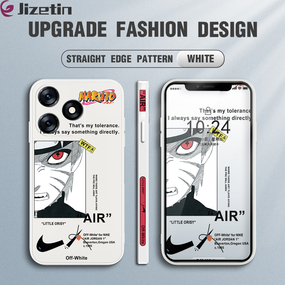 Jizetin for Tecno Spark 10 / Spark 10C Back Cover Anime Uzumaki Naruto Design Side Pattern Silicone Phone Case Square Camera Protective Phone Cases. 