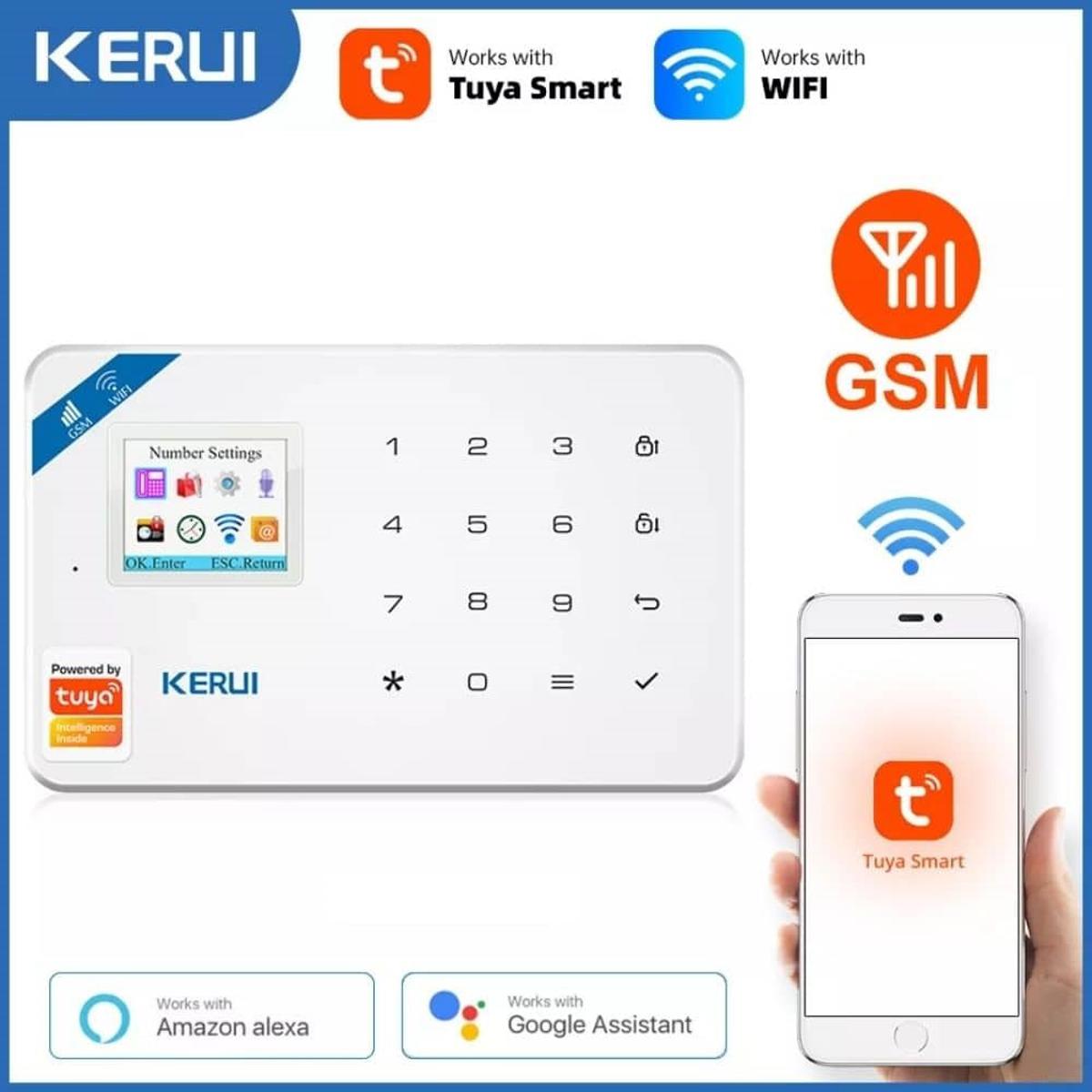 KERUI W181 WIFI GSM Home Burglar Security Alarm System – Door Window Sensor – Motion Detector (Burglar Alarm Control Panel) -Tuya App Support
