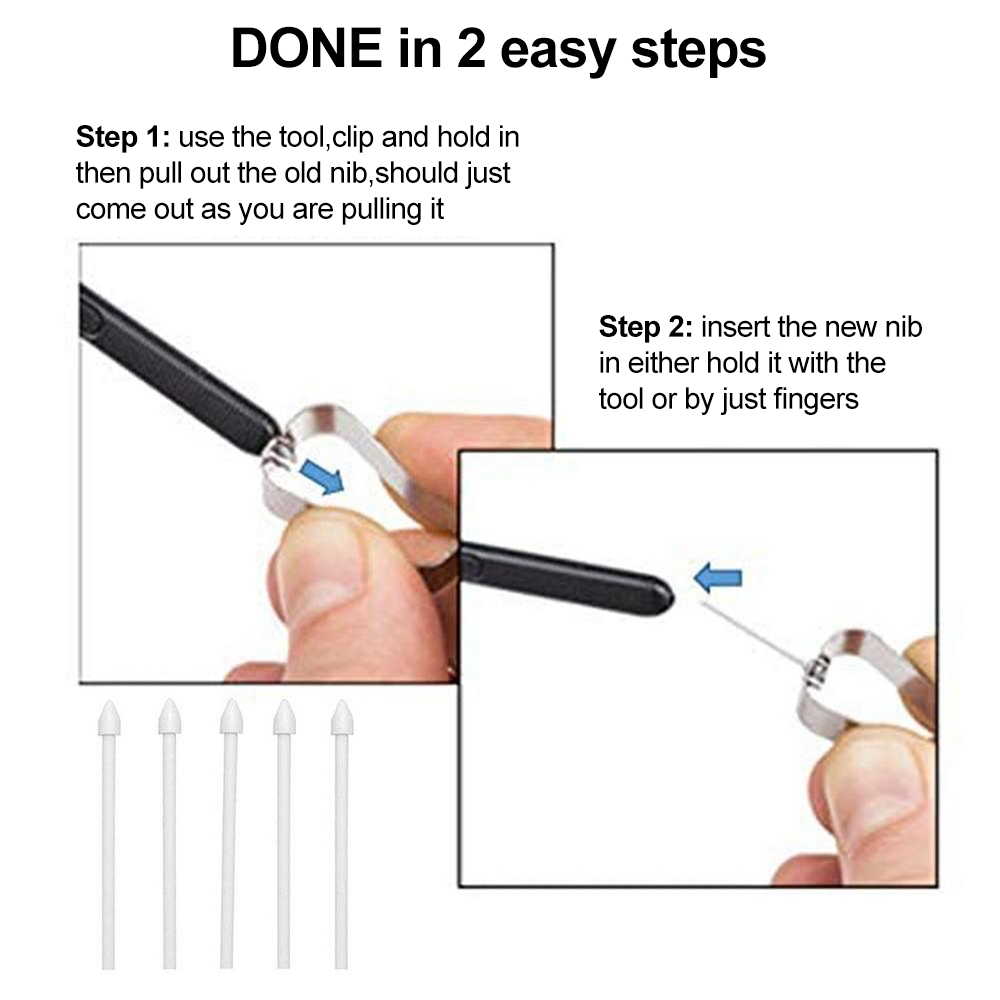 6 in 1 Universal Stylus Pen Replacement Pencil Tips For Samsung Galaxy Tab S8 / S7 / S6 / Galaxy Note20 / Note10 / S23 Ultra / S22 Ultra. 