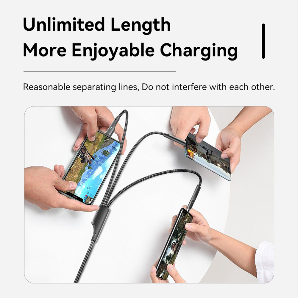 Mobile Phone Data Cord Portable Data Cable Charger Cord 3 in 1 Indicator Lamp Stable Transmission for Apple Huawei Mobile Phones. 