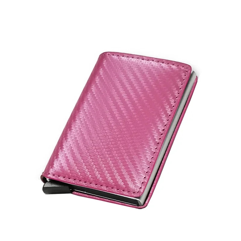 Carbon Fiber Rfid Blocking Protection Men Id Credit Card Holder Wallet Leather Metal Business Bank CreditCard Cardholder Case