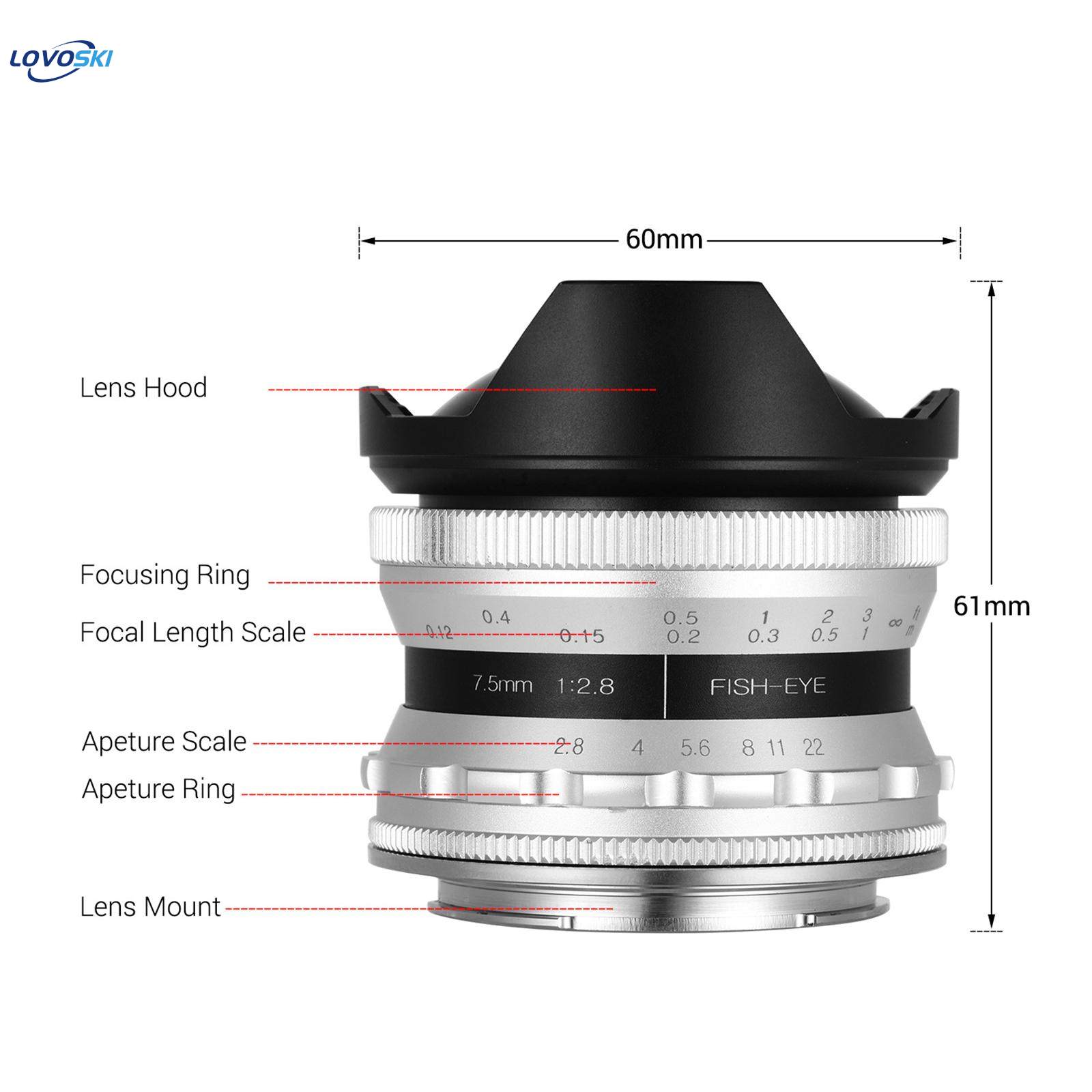 Manual Lens 7.5mm Durable Heavy Duty Camera Easy to Install Stable Performance Supplies. 