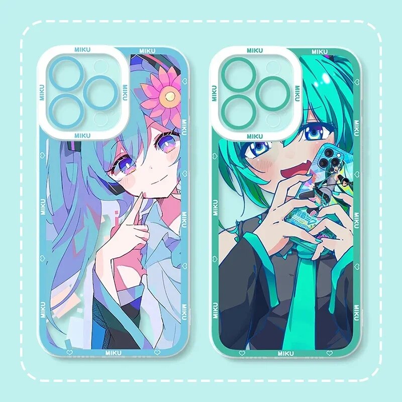 H-Hatsune Miku Case for Xiaomi Redmi Note 12 Pro Plus Turbo 13 11 11S 10 10S 9S 9 Max 8 7 6 A1 A2 TPU Clear Silicone Back Cover