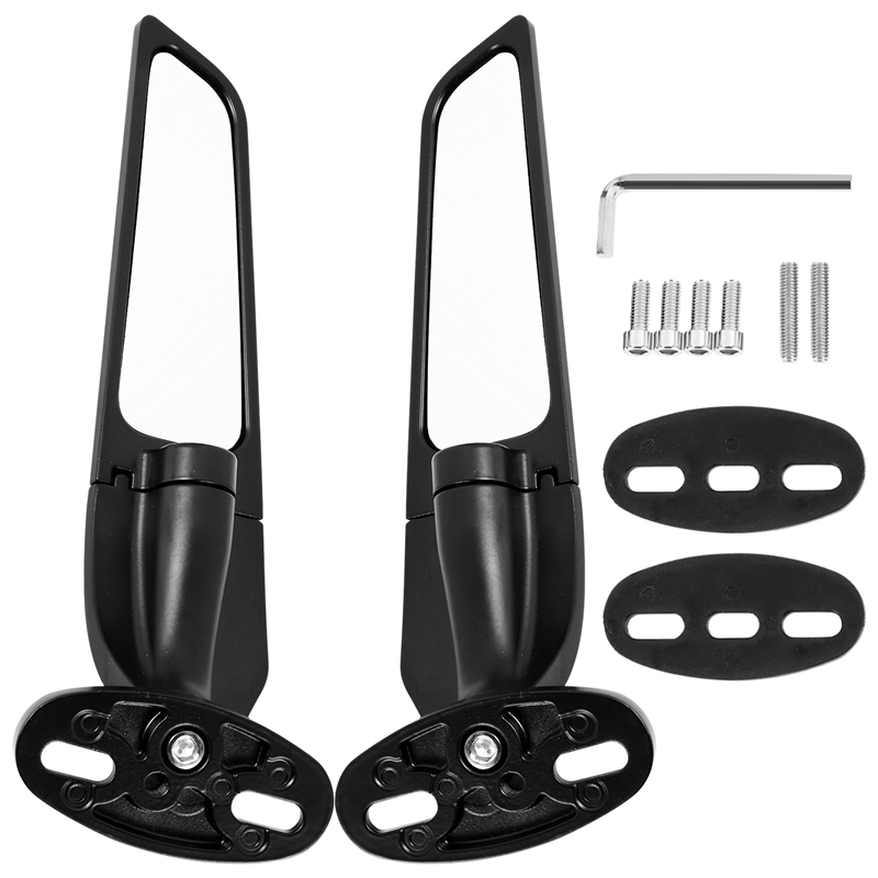 Universal Motorcycle Rearview Mirrors Wind Wing Adjustable Rotating Side Mirror for