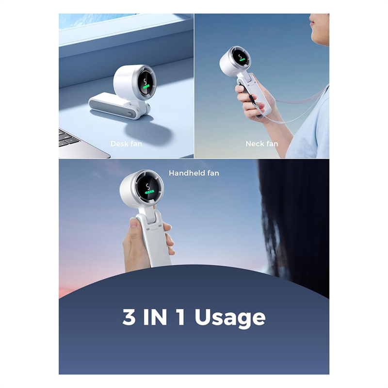 Portable Handheld Turbo Fan, 5 Gear Wind, Battery Operated, Up to 12 Working Hours, Hand Fan with Air Turbo Tech. 