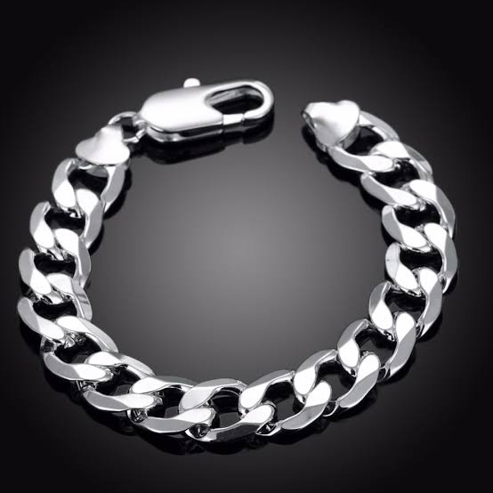 Silver Stainless Steel Bracelet for Men. 
