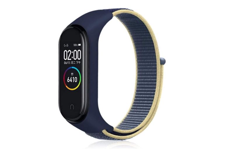 Mi Band 3, 4, 5, 6 Nylon Fabric Sport Strap with Hook-and-Loop Fastener, Comfortable Silicone Wristband for Daily Wear. 