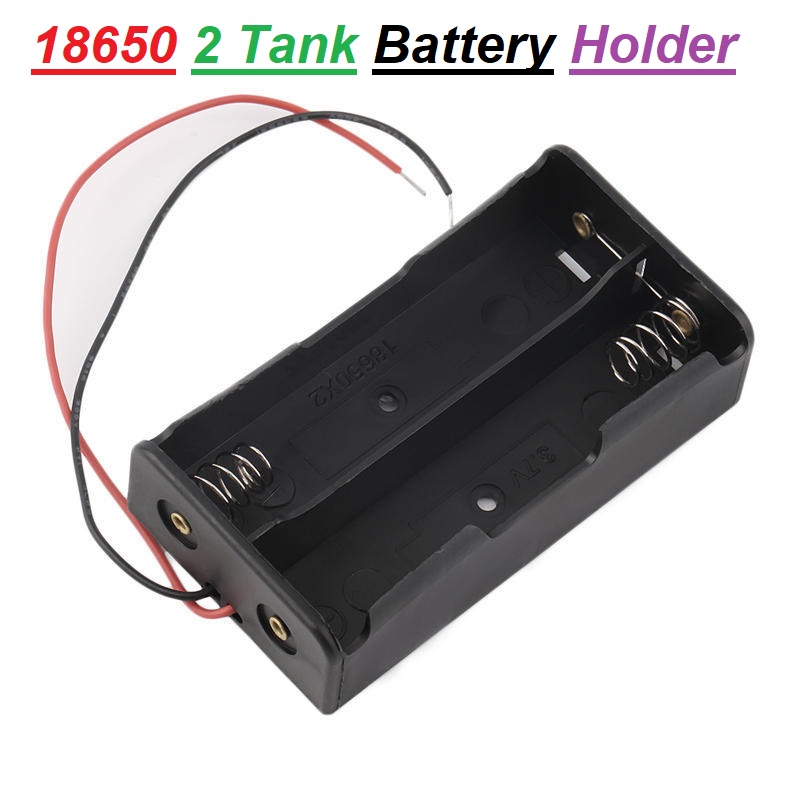 Parallel 2 TANK 18650 Battery Holder 18650 With Leads Cables 18650 Battery Holder 7.4V Battery Holder Case 18650 Rechargeable Battery Holder Case