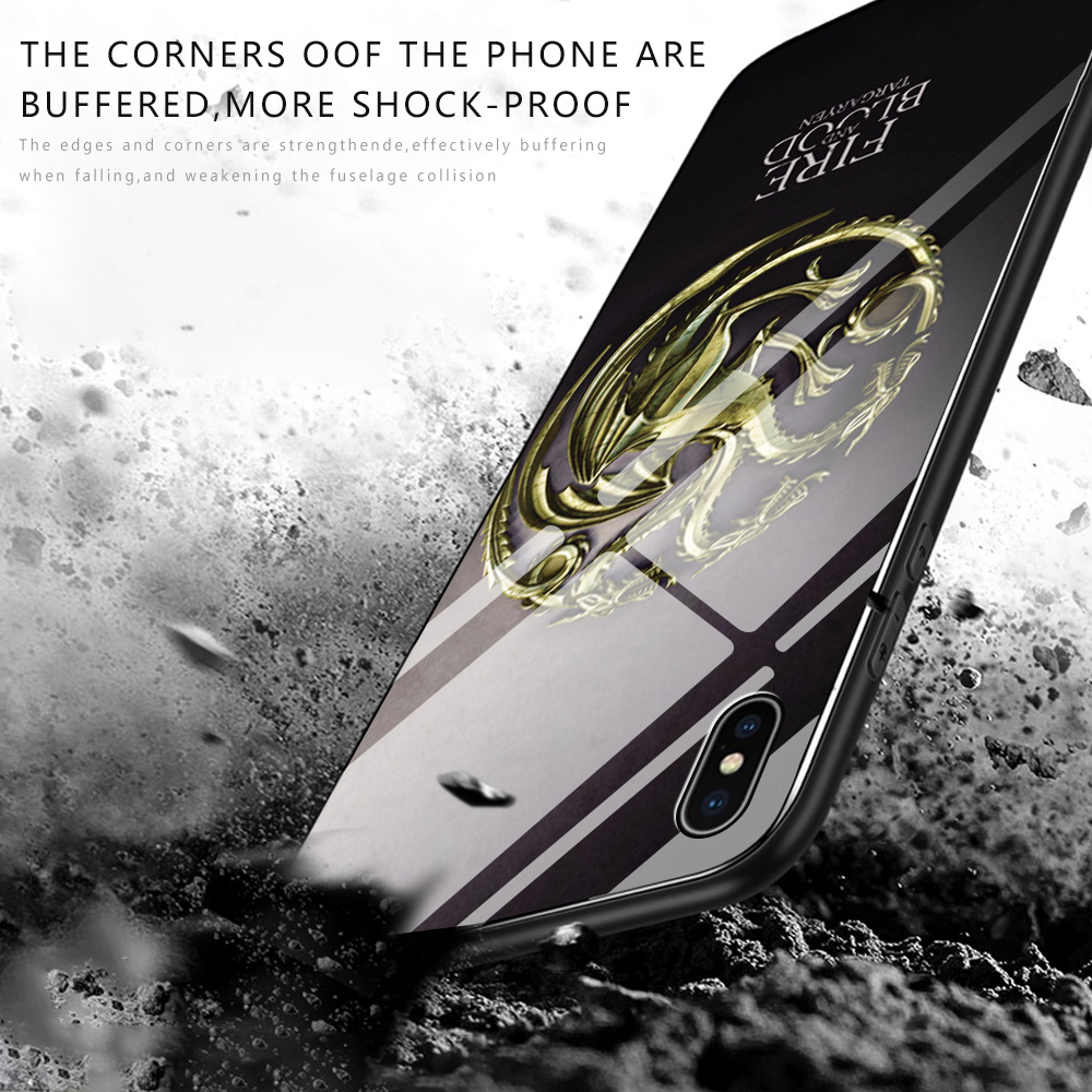 UCUC for Infinix Hot 12 Play Back Cover Game of Thrones Luxury Personalized Patterns Tempered Glass Phone Case. 
