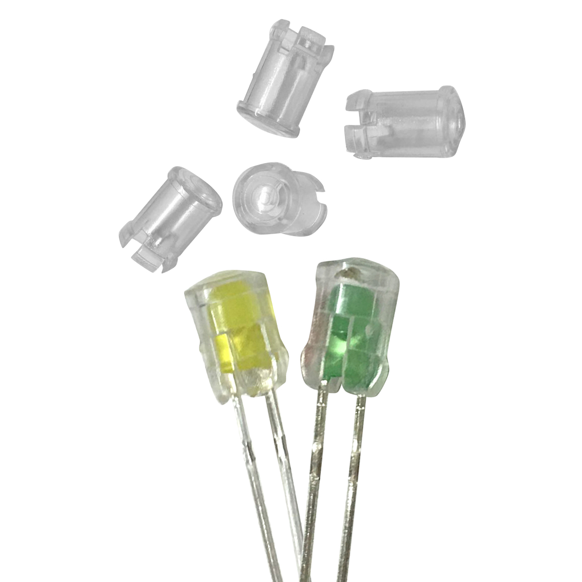 100Pcs 5mm Led Light Emitting Diode Lampshade Light Guide Column Light Cap Protective Cover Led Transparent Lamp Cap. 